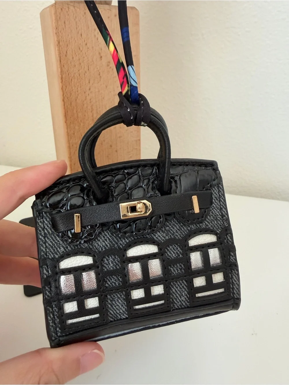 Black Denim Look Mini Bag Charm 🖤🏠
